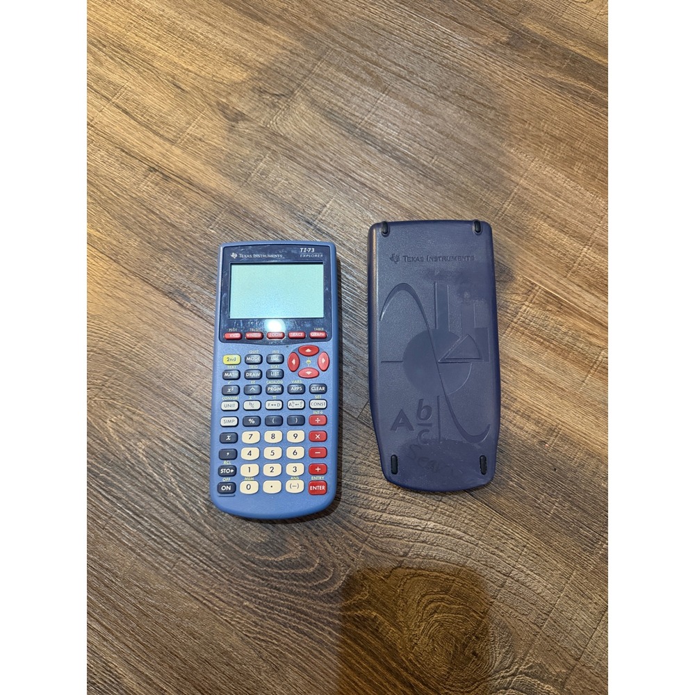 Texas Instruments TI-73 Explorer Graphing Calculator Blue with Slide Cover